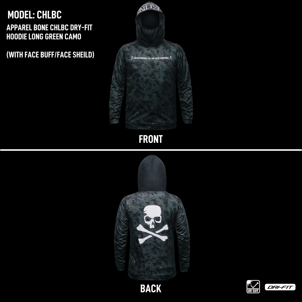 APPAREL BONE DRY-FIT HOODIE LONG GREEN CAMO